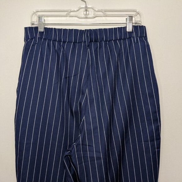 H&M Divided Striped Pattern Navy & White Pants Pull On Womens Size 12 - Picture 4 of 6